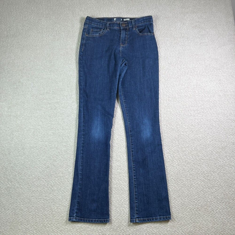 OshKosh Bgosh Boot Cut Jeans Boys Size 14S Adjustable Waist Dark Wash‎